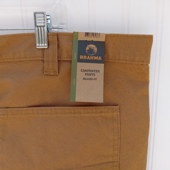 BRAHMA Jeans Mens 42 x 32 Duck Denim Carpenter Pants Relaxed Fit Tan Brown Work - Picture 11 of 13